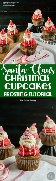 Santa Claus Cupcakes - Santa Claus Frosting Decorating tutorial