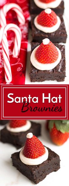 Santa Hat Brownies