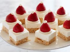 Santa Hat Crispy-Treat Cheesecake Squares