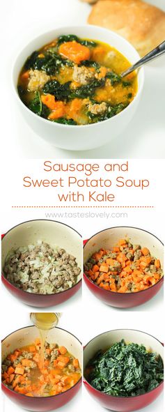 Sausage & Sweet Potato Soup with Kale