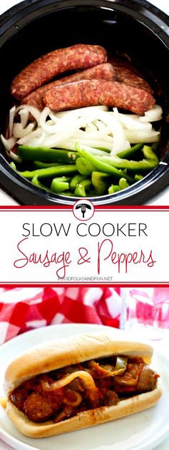 Sausage and Peppers made in a Slow Cooker