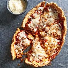 Sausage, Artichoke, and Sweet Pepper Deep-Dish Pizza