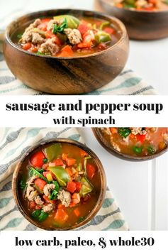 Sausage, Pepper, and Spinach Soup