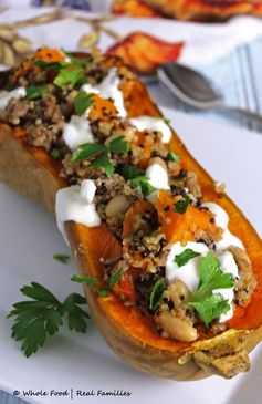 Sausage Quinoa Stuffed Butternut Squash