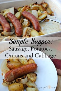 Sausage with potatoes, onions, and cabbage