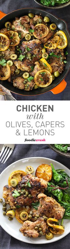 Sautéed Chicken with Olives, Capers and Lemons