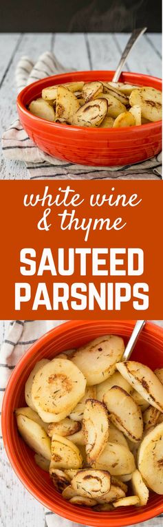 Sautéed Parsnips with White Wine and Thyme