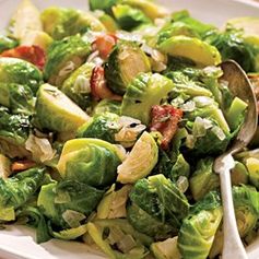 Sauteed Brussels Sprouts with Bacon & Onions