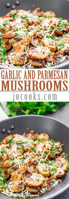 Sauteed Garlic and Parmesan Mushrooms