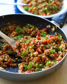 Sauteed Garlic and Tomato Lentil Salad