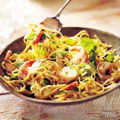 Scallops and Shrimp with Linguine