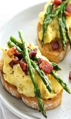 Scrambled Egg and Roasted Asparagus Toasts