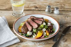 Seared Steak & Nectarine Salad with Feta, Pecans, and Shallot Vinaigrette