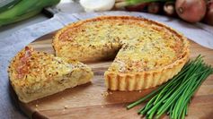 Shallot, onion and chive tart