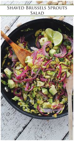 Shaved Brussels Sprouts Salad with Avocado and Pistachios