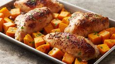 Sheet-Pan Cider-Mustard Chicken with Roasted Butternut Squash