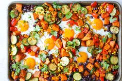 Sheet Pan Sweet Potatoes and Black Bean Hash