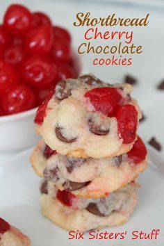 Shortbread Cherry Chocolate Cookies