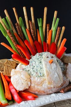 Showstopper Turkey Bread Bowl Appetizer with Creamy Spinach Ranch Dip