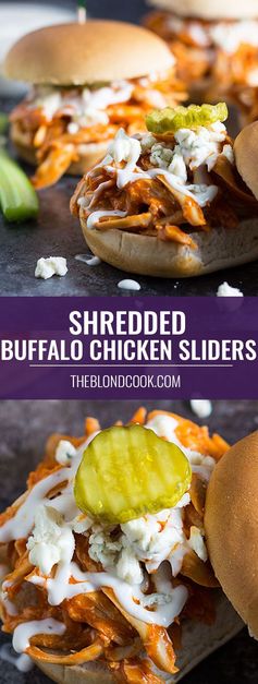 Shredded Buffalo Chicken Sliders