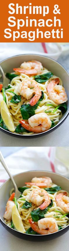 Shrimp and Spinach Spaghetti