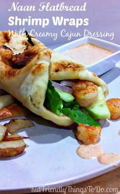 Shrimp Flatbread Wrap with Creamy Cajun Dressing