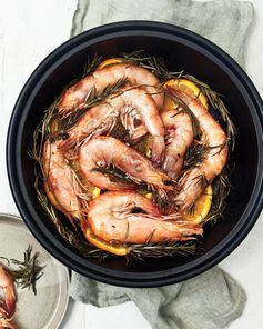 Shrimp Roasted on Rosemary