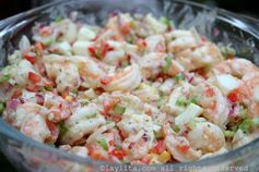 Shrimp salad with cilantro mayonnaise