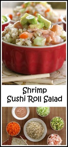 Shrimp Sushi Roll Salad with Spicy Dressing