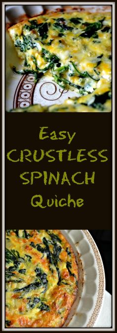 Simple Easy Crustless Spinach Quiche