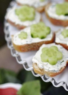 Simple Open-Faced Cucumber Tea Sandwiches