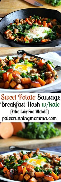 Simple Paleo Sweet Potato Sausage Breakfast Hash with Kale