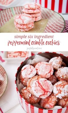 Simple Six Ingredient Peppermint Crinkle Cookies