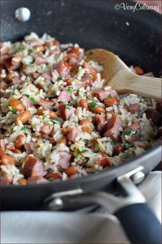 Skillet Beans and Rice with Kielbasa