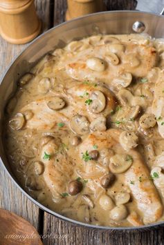 Skillet Chicken and Mushroom Wine Sauce