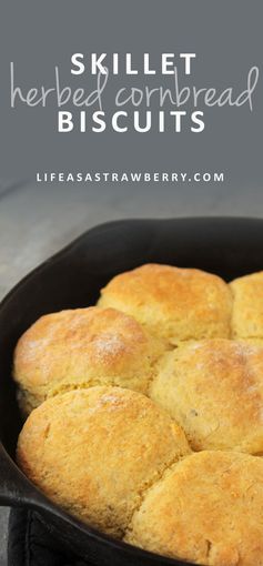 Skillet Herbed Cornbread Biscuits