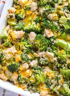 Skinny Chicken, Broccoli and Rice Casserole with Kale