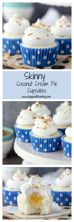 Skinny Coconut Cream Pie Cupcakes