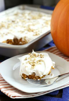 Skinny Pumpkin Cheesecake Poke Cake