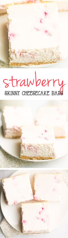 Skinny Strawberry Cheesecake Bars