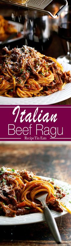 Slow Cooked Shredded Beef Ragu Pasta