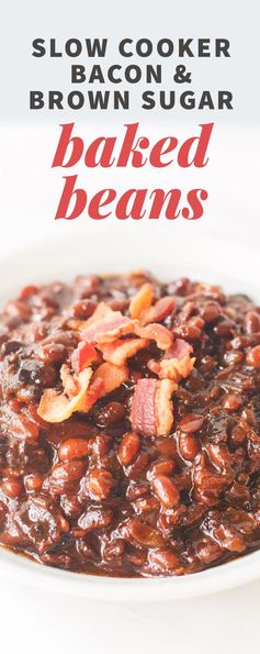 Slow Cooker Bacon Brown Sugar Baked Beans