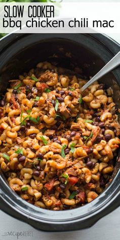 (Slow Cooker BBQ Chicken Chili Mac