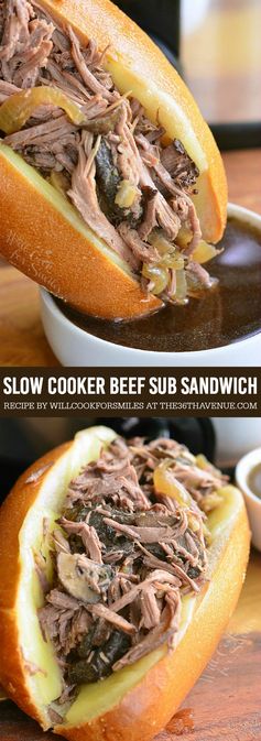 Slow Cooker Beef Sub Sandwich