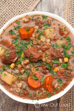 Slow Cooker Beef Vegetable Barley Stew