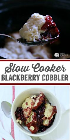 Slow Cooker Blackberry Cobbler