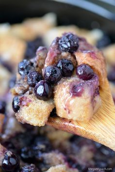 Slow Cooker Blueberry Bread Pudding