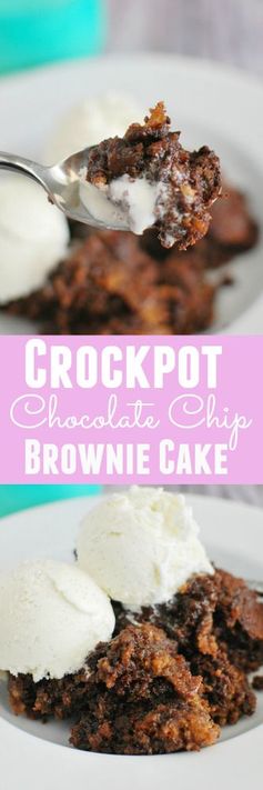 Slow Cooker Chocolate Chip Brownie Cake