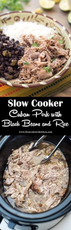 Slow Cooker Cuban Pork with Black Beans and Rice