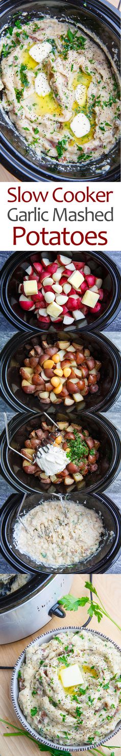 Slow Cooker Garlic Mashed Potatoes